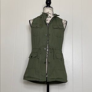 Mudd Olive Green Hooded Utility Vest